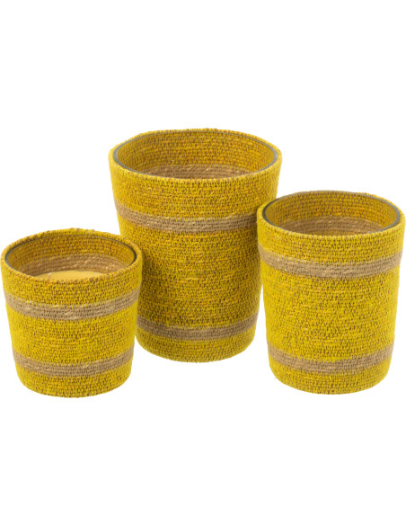 Grande Bougie ethnique chic Mélange fruité Zesty Sunburst 75 H Rotin Jaune Tressé Verre Cire Flamia 