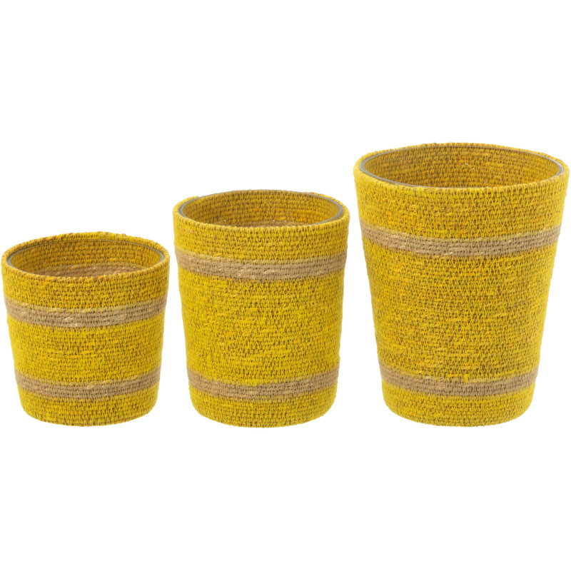 Grande Bougie ethnique chic Mélange fruité Zesty Sunburst 75 H Rotin Jaune Tressé Verre Cire Flamia 