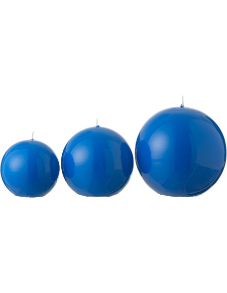 Bougie longue durée Boule 50 H Cire Bleu fluo Funkali 