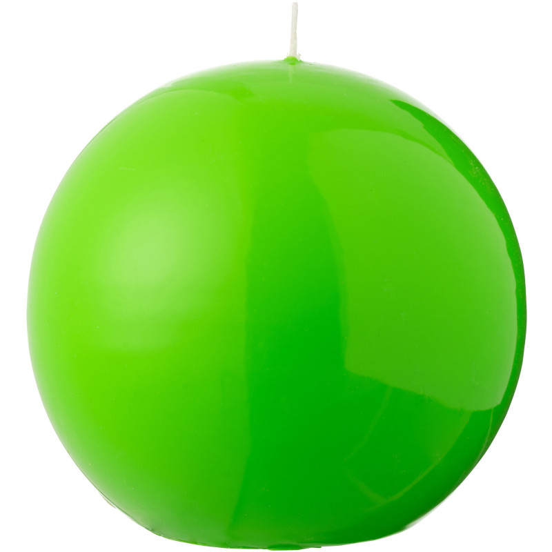 Bougie longue durée Boule 50 H Cire Vert fluo Funkali 