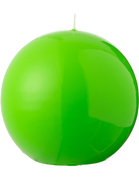 Bougie longue durée Boule 50 H Cire Vert fluo Funkali 