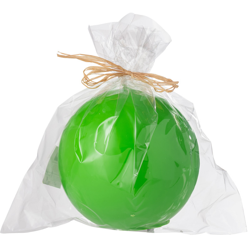 Bougie longue durée Boule 50 H Cire Vert fluo Funkali 