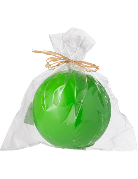 Bougie longue durée Boule 50 H Cire Vert fluo Funkali 