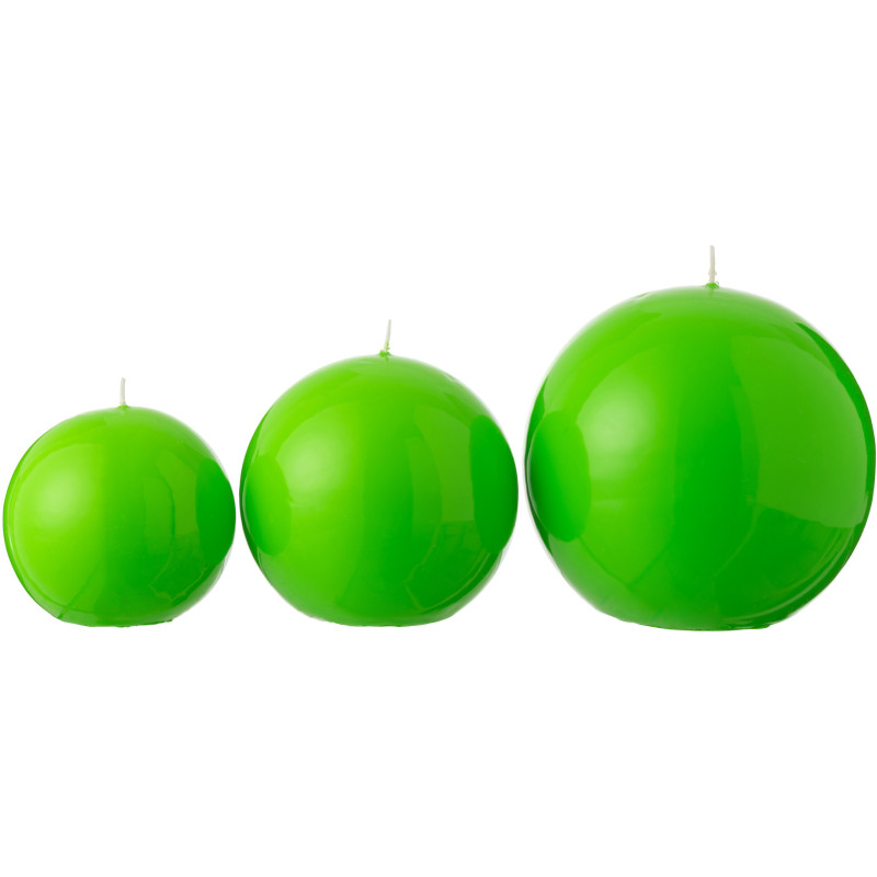 Bougie longue durée Boule 50 H Cire Vert fluo Funkali 