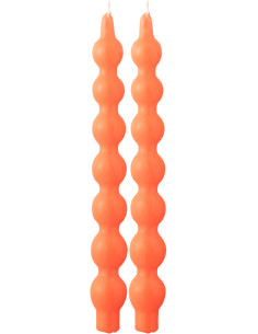 Lot de 2 Bougies Calebasse 5 H Cire Rouge fluo Funkali 