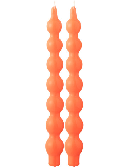 Lot de 2 Bougies Calebasse 5 H Cire Rouge fluo Funkali 