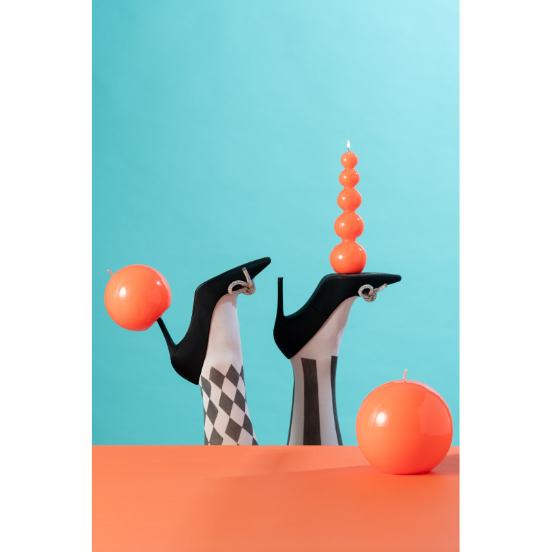 Bougie Calebasse 25 H Cire Rouge fluo Funkali 