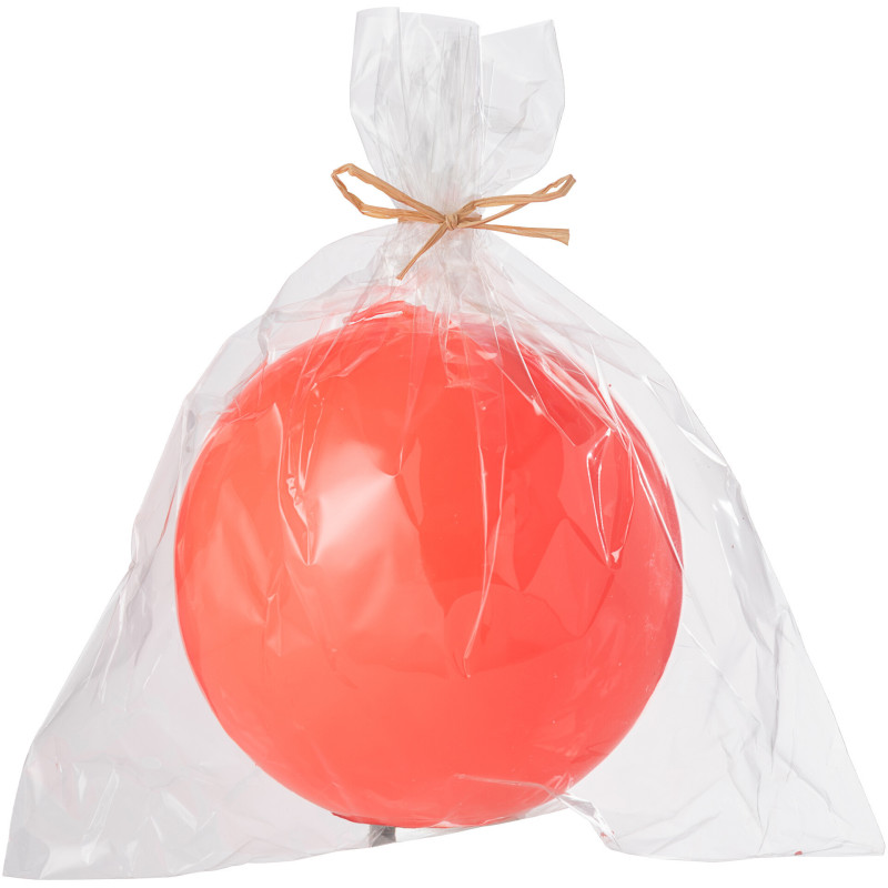 Bougie longue durée Boule 50 H Cire Rouge fluo Funkali 