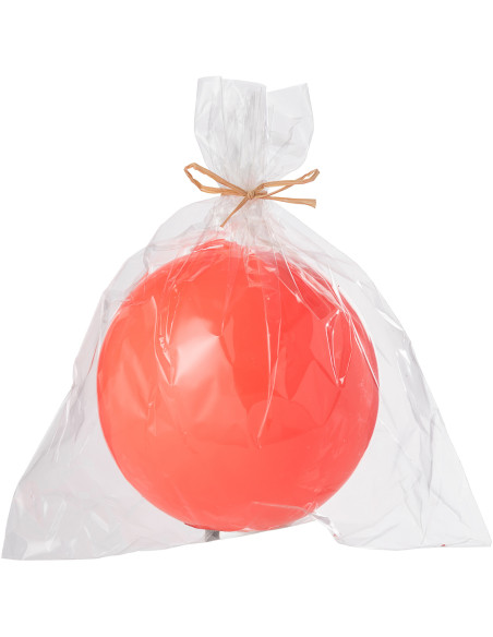 Bougie longue durée Boule 50 H Cire Rouge fluo Funkali 