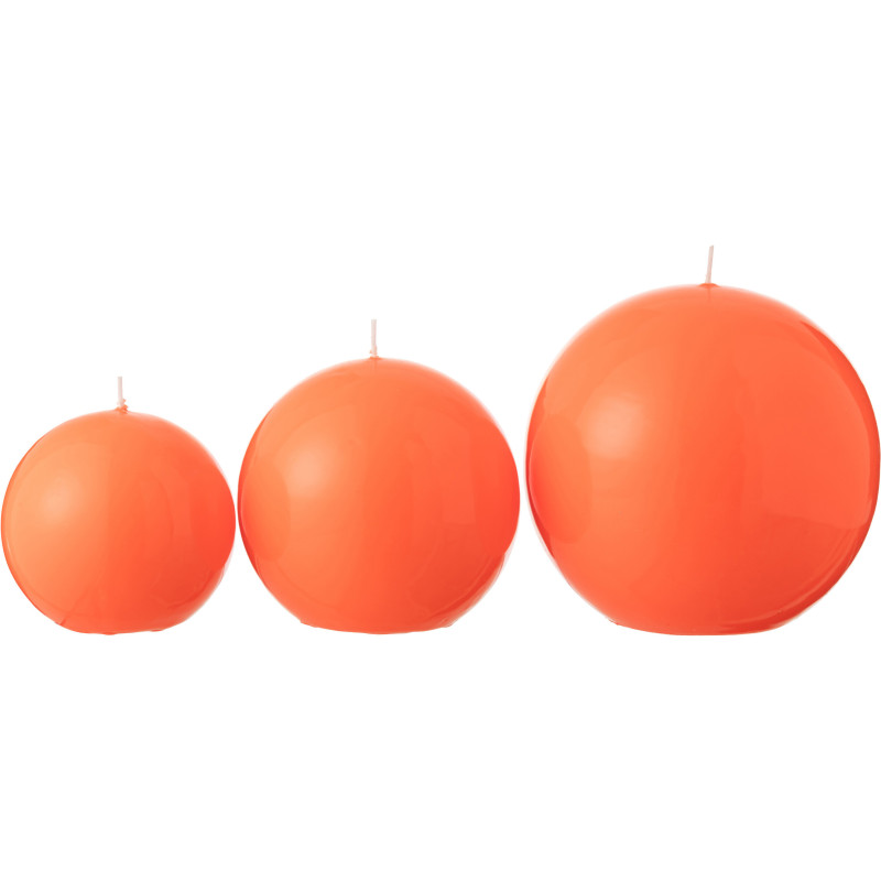 Bougie longue durée Boule 50 H Cire Rouge fluo Funkali 