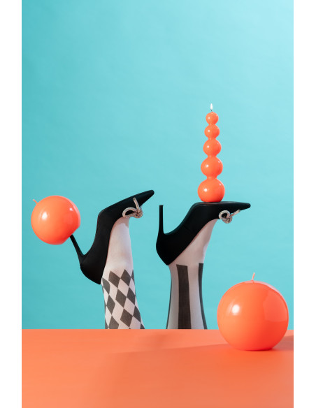 Bougie Boule 30 H Cire Rouge fluo Funkali 