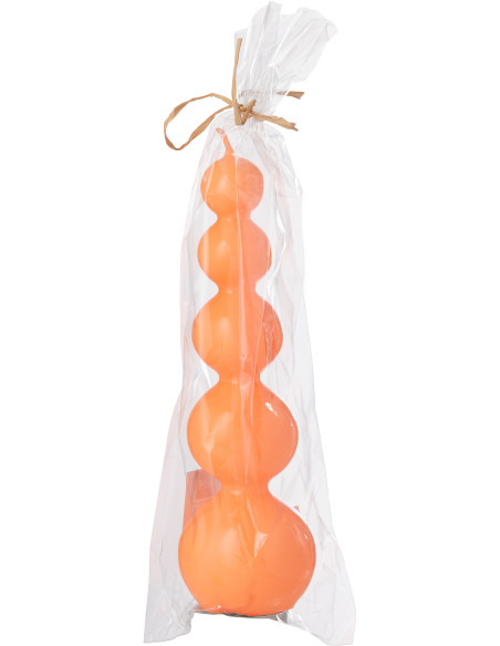 Bougie Calebasse 25 H Cire Orange fluo Funkali 