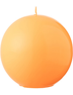 Bougie longue durée Boule 50 H Cire Orange fluo Funkali 