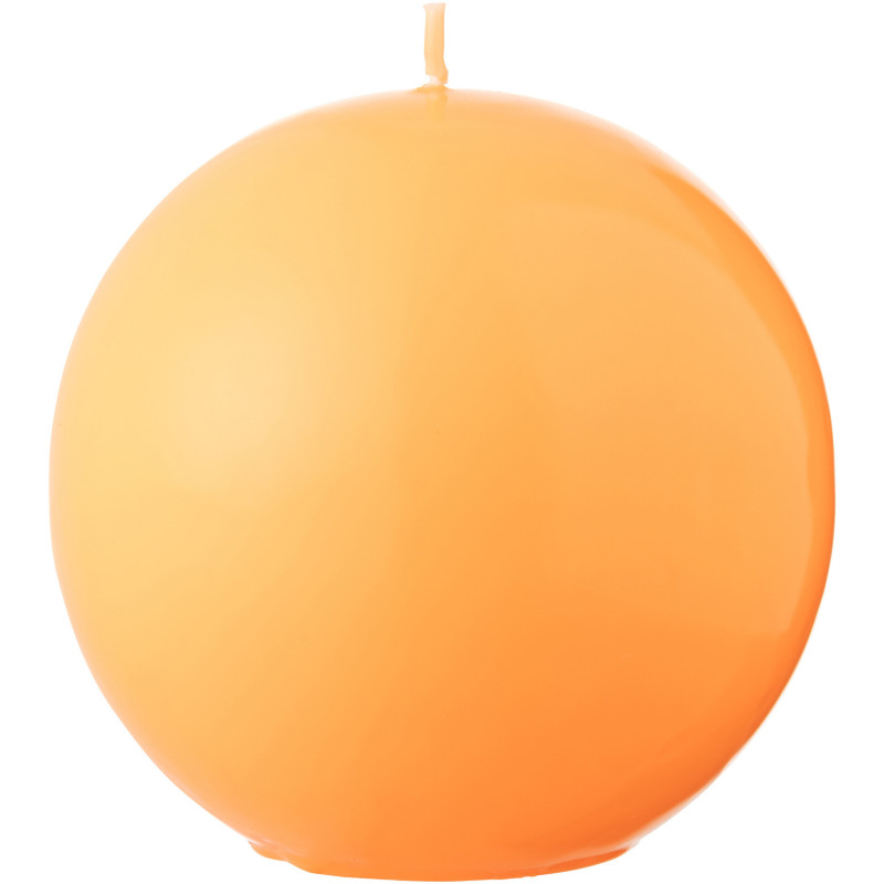 Bougie longue durée Boule 50 H Cire Orange fluo Funkali 