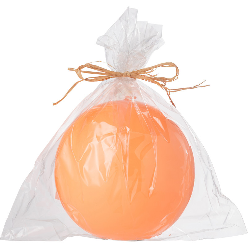 Bougie longue durée Boule 50 H Cire Orange fluo Funkali 