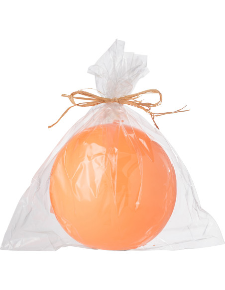 Bougie longue durée Boule 50 H Cire Orange fluo Funkali 