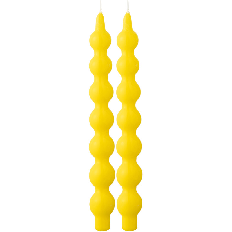 Lot de 2 Bougies Calebasse 5 H Cire Jaune fluo Funkali 