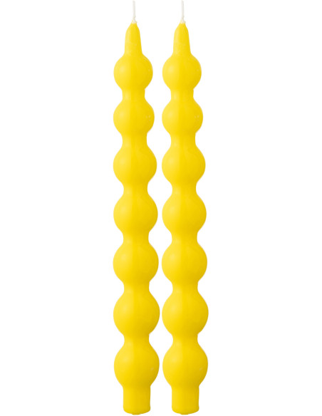 Lot de 2 Bougies Calebasse 5 H Cire Jaune fluo Funkali 