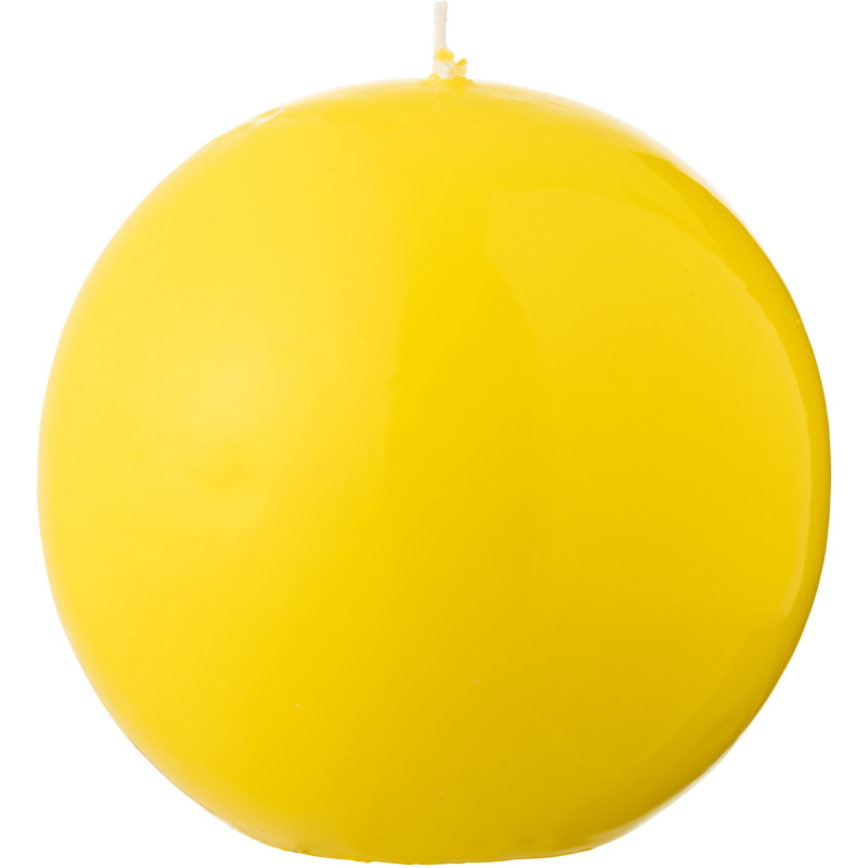 Bougie longue durée Boule 50 H Cire Jaune fluo Funkali 