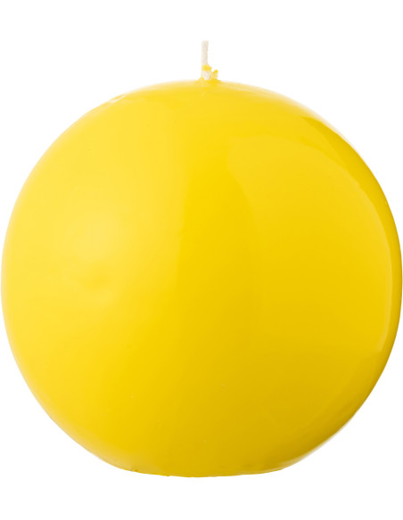 Bougie longue durée Boule 50 H Cire Jaune fluo Funkali 