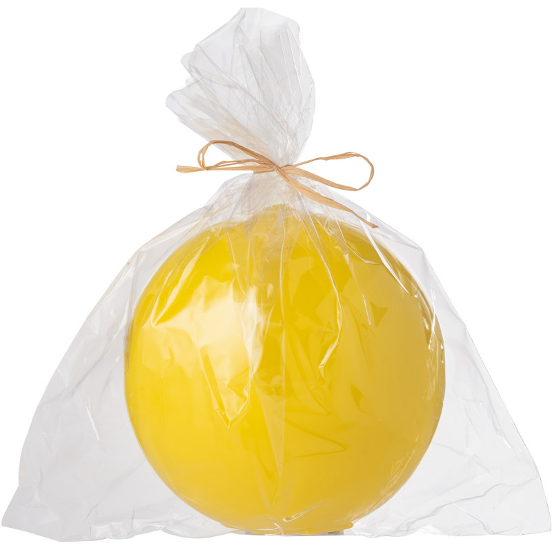 Bougie longue durée Boule 50 H Cire Jaune fluo Funkali 