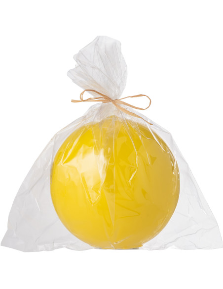 Bougie longue durée Boule 50 H Cire Jaune fluo Funkali 