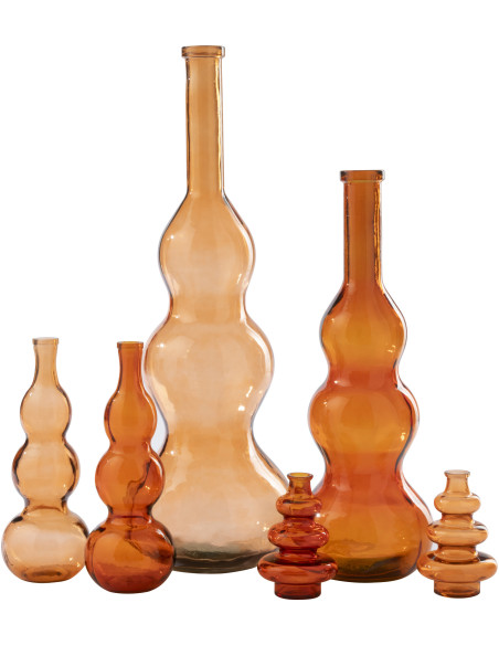 Grand Vase XXL design original Bouteille H 100 cm Verre Orange clair Magna