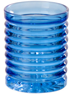 Verre rétro chic 280 ml Verre Bleu foncé Côtelé Zéloria 