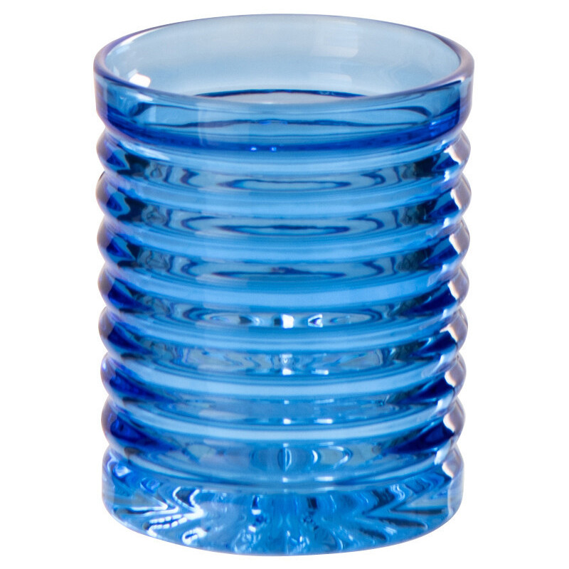 Verre rétro chic 280 ml Verre Bleu foncé Côtelé Zéloria 