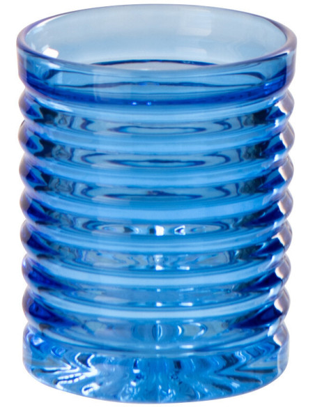 Verre rétro chic 280 ml Verre Bleu foncé Côtelé Zéloria 