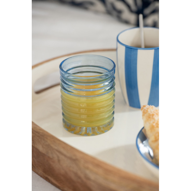 Verre rétro chic 280 ml Verre Bleu clair Côtelé Zéloria 