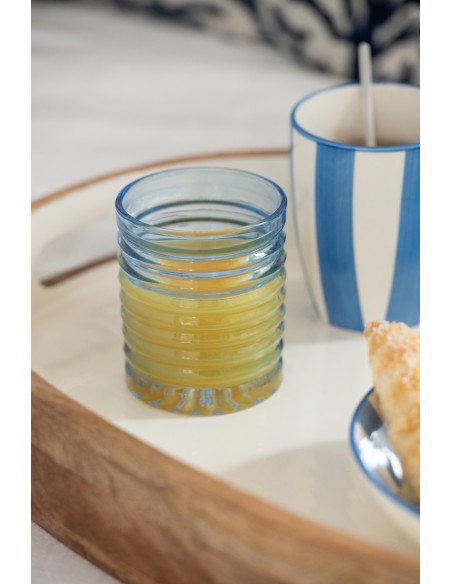 Verre rétro chic 280 ml Verre Bleu clair Côtelé Zéloria 