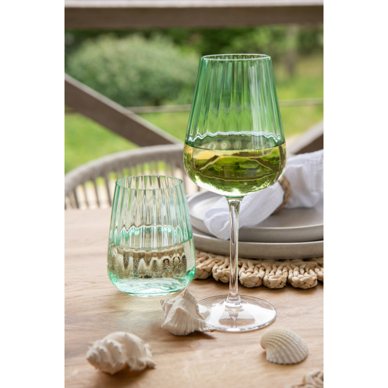 Verre à vin 566 ml Verre Vert Côtelé Wavana 