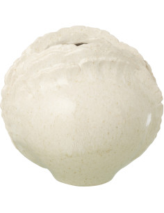 Vase minéral organique Boule H 23 cm Grès Blanc cassé Calcérana 