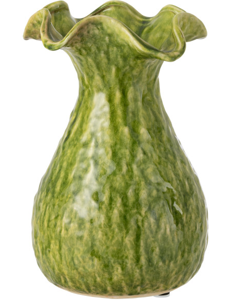 Vase irrégulier design rustique chic Balustre H 33 cm Argile Vert Ronny