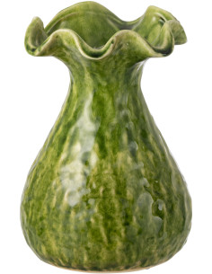Vase irrégulier design rustique chic Balustre H 25 cm Argile Vert Ronny 