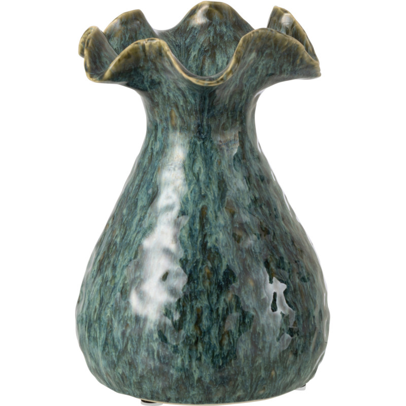 Vase irrégulier design rustique chic Balustre H 25 cm Argile Bleu Ronny 