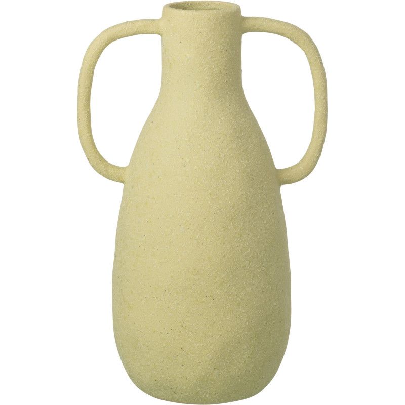 Vase design wabi-sabi 2 anses Amphore H 33 cm Grès Vert menthe Nomado 