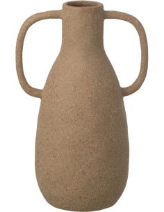 Vase design wabi-sabi 2 anses Amphore H 33 cm Grès Taupe Nomado 