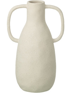 Vase design wabi-sabi 2 anses Amphore H 33 cm Grès Blanc cassé Nomado 