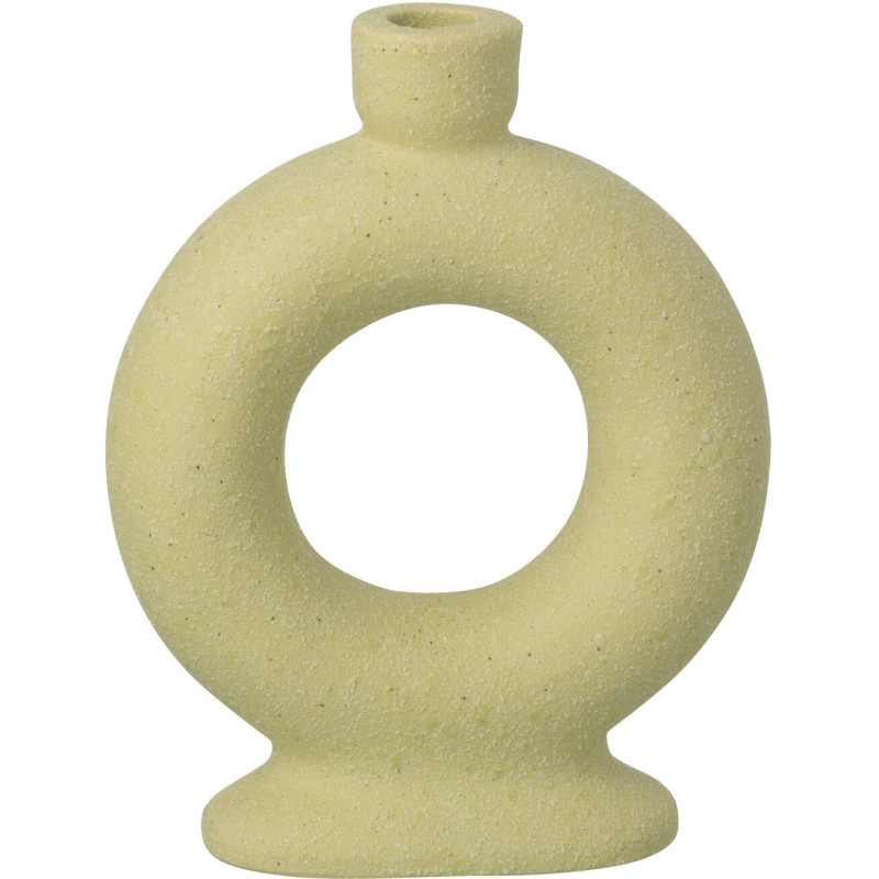 Vase design wabi-sabi 1 anneau Soliflore H 21 cm Grès Vert menthe Nomado 