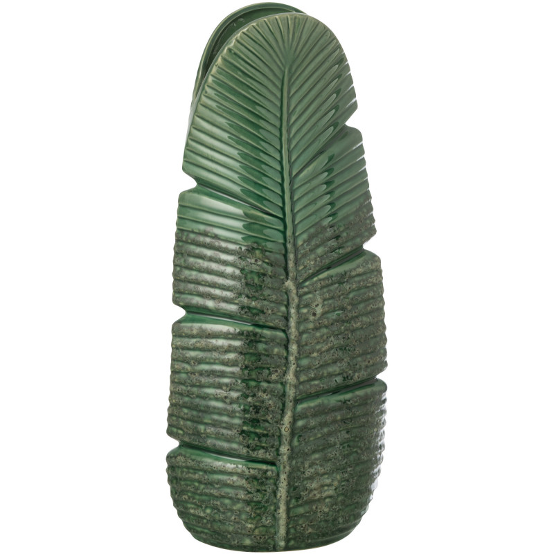 Vase design original Feuille H 38 cm Grès Vert foncé Palmoréna 