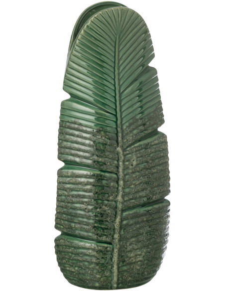 Vase design original Feuille H 38 cm Grès Vert foncé Palmoréna 