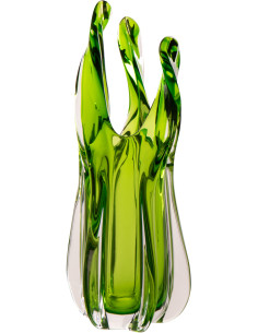 Vase design Organique H 38 cm Verre Vert Serena 