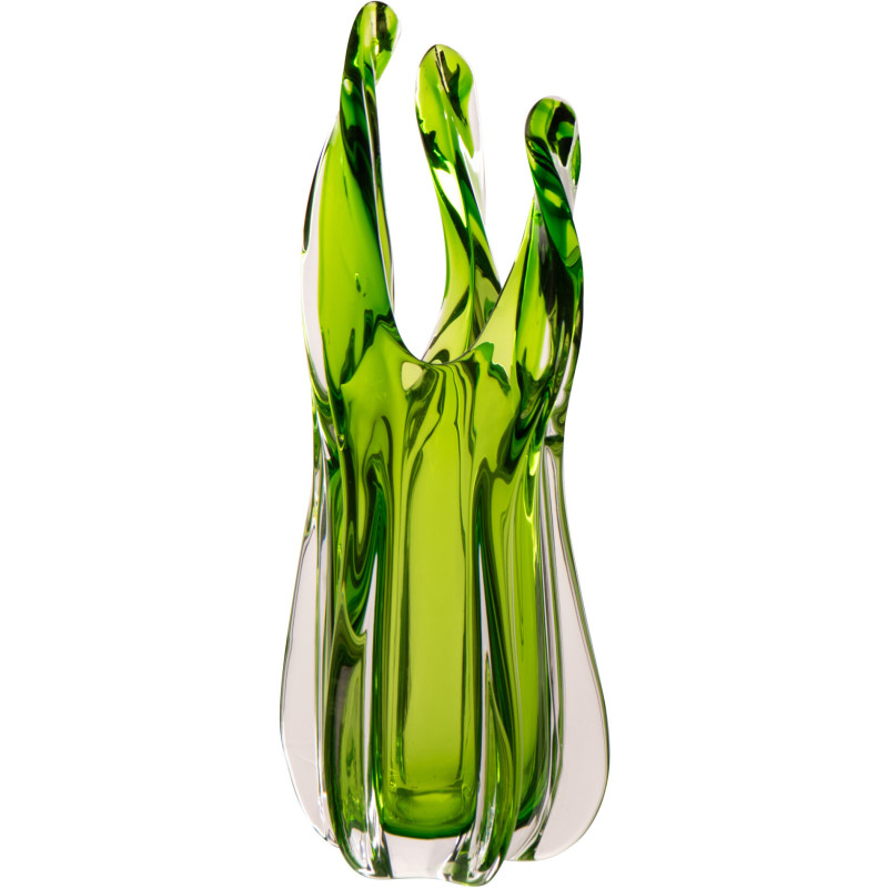 Vase design Organique H 38 cm Verre Vert Serena 