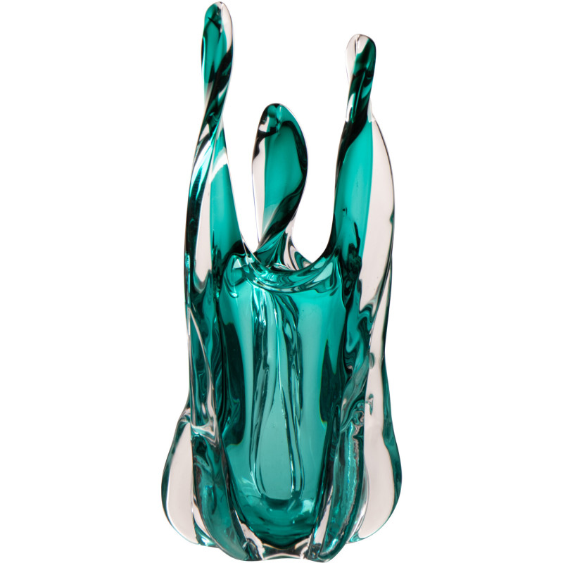 Vase design Organique H 38 cm Verre Turquoise Serena 