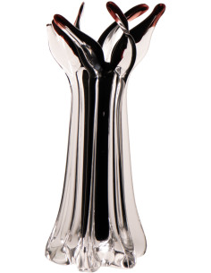 Vase design Organique H 37 cm Verre Noir Serena 