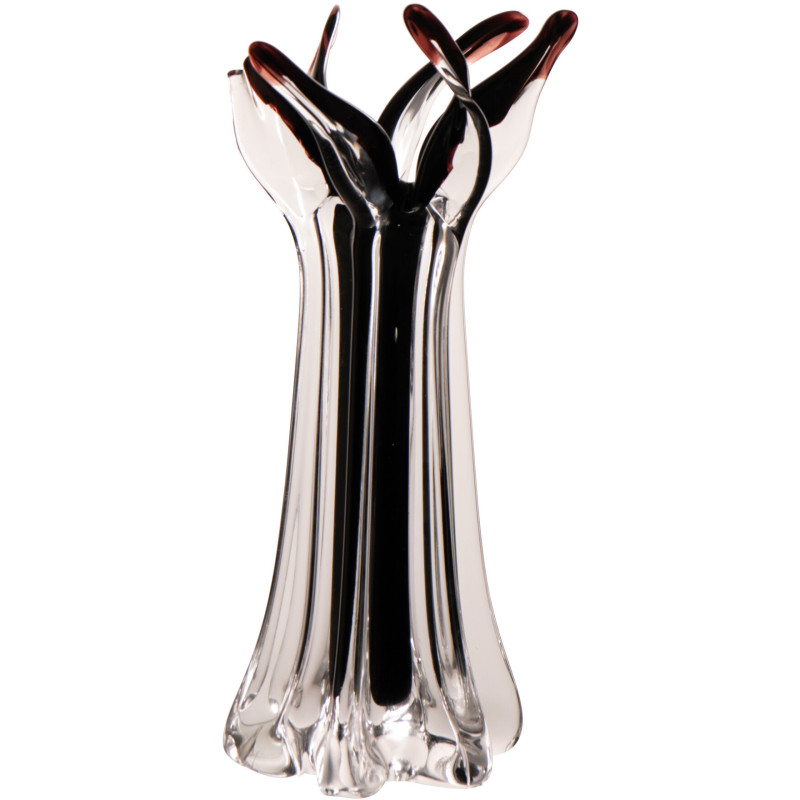 Vase design Organique H 37 cm Verre Noir Serena 