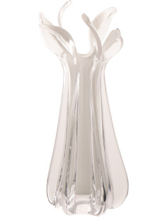 Vase design Organique H 37 cm Verre Blanc Serena 