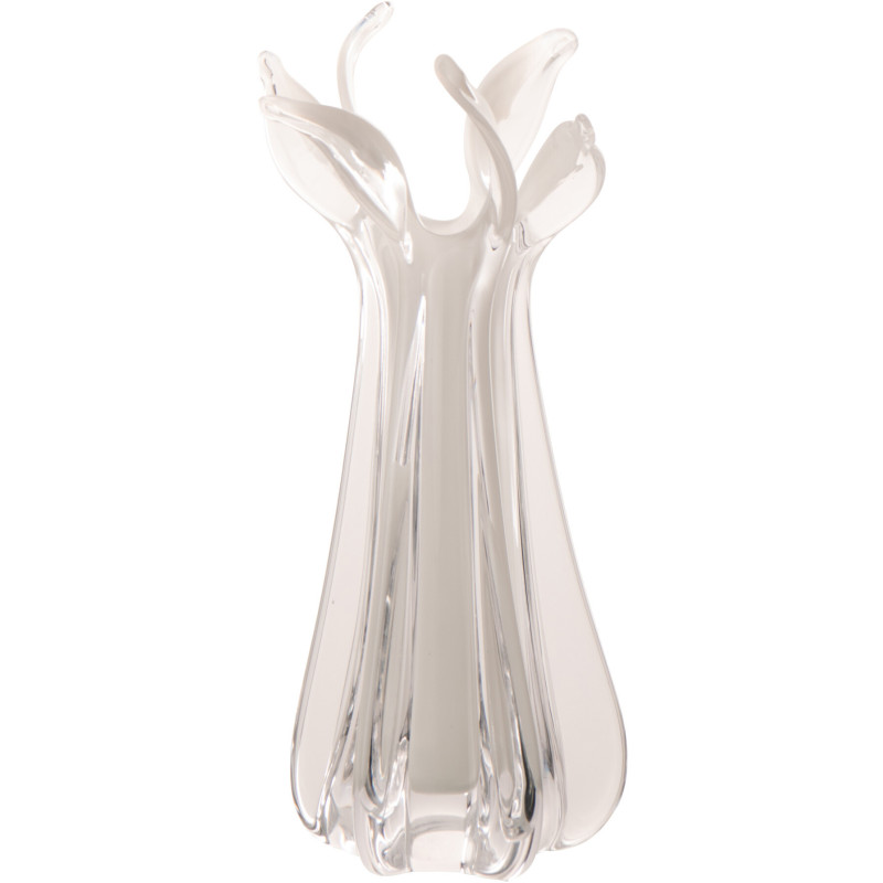 Vase design Organique H 37 cm Verre Blanc Serena 